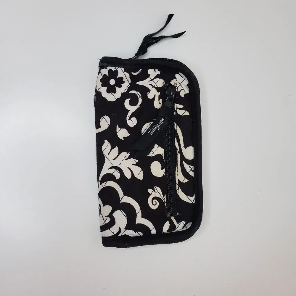 Thirty One Black & White Scroll Bifold Zip Wallet (7